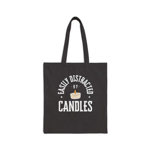 Easily Distracted By Candles Cotton Canvas Tote Bag