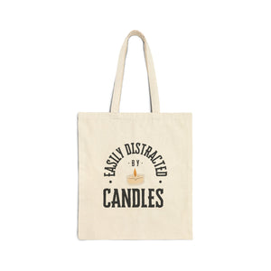 Easily Distracted By Candles Cotton Canvas Tote Bag